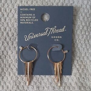 Universal Thread Gold Fringe Hoop Earrings